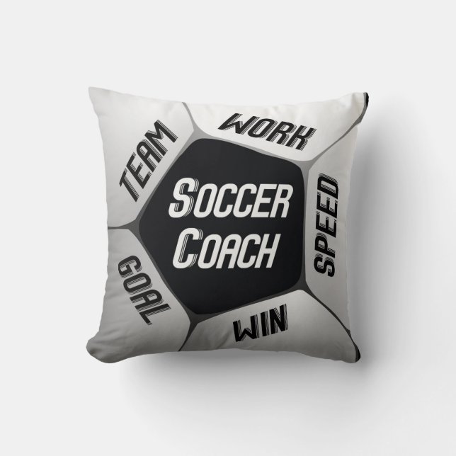 Soccer Coach Thanks Large Ball Cushion (Front)
