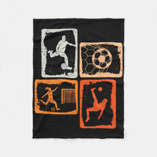 Soccer Colored Retro Fleece Blanket