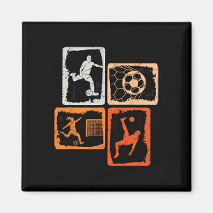 Soccer Coloured Retro Magnet