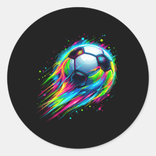 Soccer Colourful Tie Dye Soccer Byll Classic Round Sticker