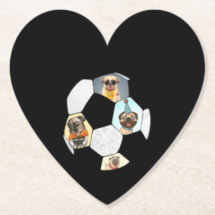 Soccer Cool Dog Pug Life Pug Birthday Cute Pug Paper Coaster
