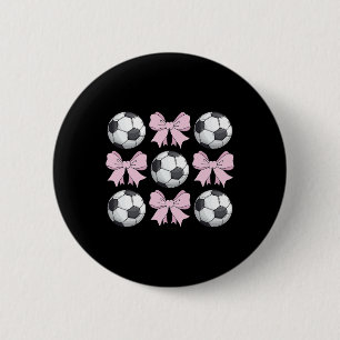 Soccer Coquette Bow Cute Soccer Graphic For Girls 6 Cm Round Badge