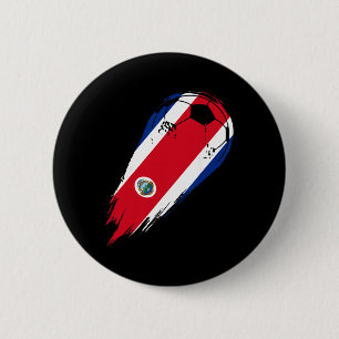 Soccer Country Flag Of Costa Rica  6 Cm Round Badge