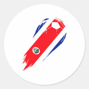Soccer Country Flag Of Costa Rica T Shirt  Classic Round Sticker
