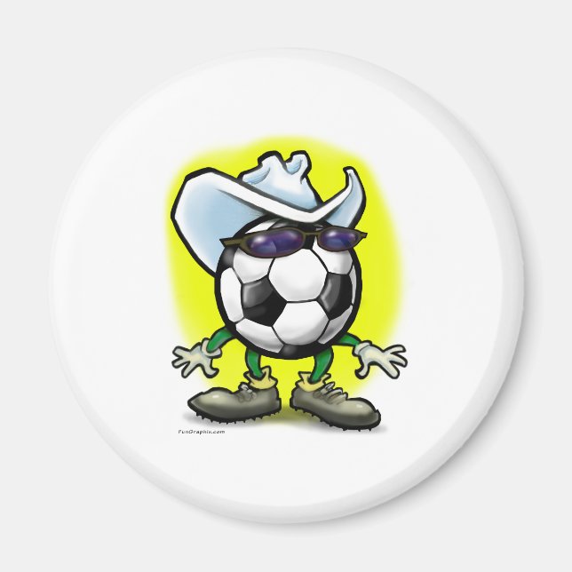 Soccer Cowboy Magnet (Front)