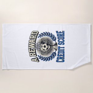 Soccer Credit Score Vintage Trophy Beach Towel