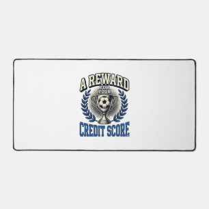 Soccer Credit Score Vintage Trophy Desk Mat