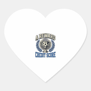 Soccer Credit Score Vintage Trophy Heart Sticker