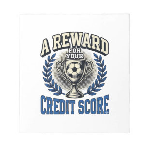 Soccer Credit Score Vintage Trophy Notepad