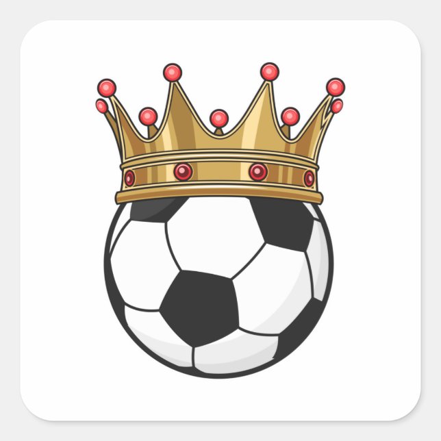 Soccer Crown King Square Sticker (Front)
