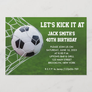 Soccer Custom Birthday Invitation