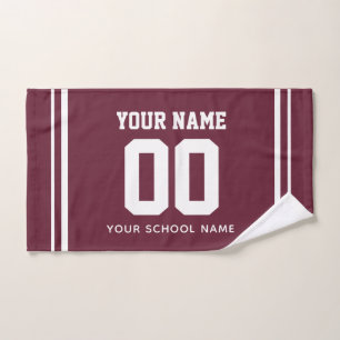 Soccer Custom Name & Jersey Number, Team Gift Hand Towel