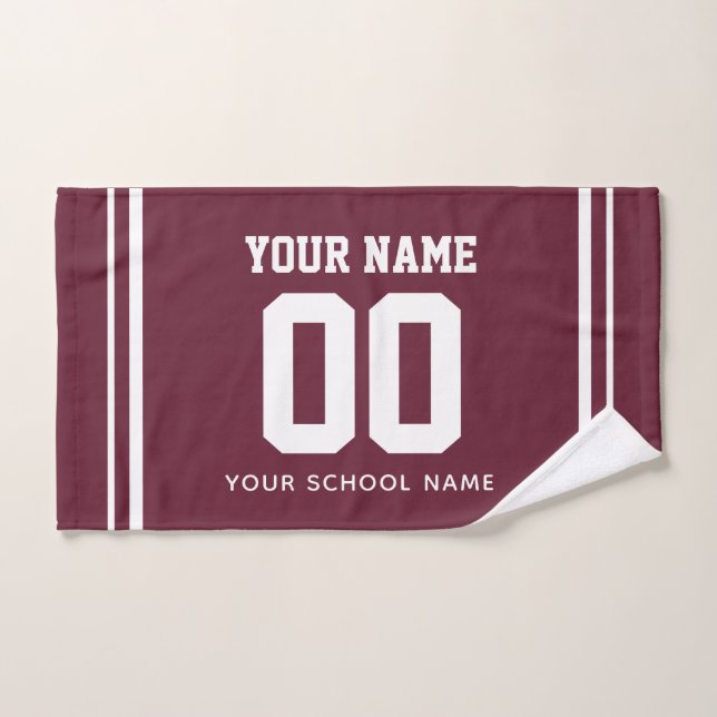 Soccer Custom Name & Jersey Number, Team Gift Hand Towel (Hand Towel)