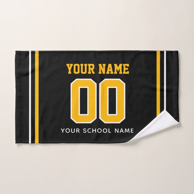 Soccer Custom Name & Jersey Number, Team Gift Hand Towel (Hand Towel)
