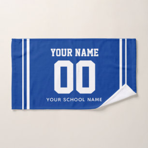 Soccer Custom Name & Jersey Number, Team Gift Hand Towel