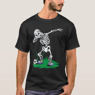 Soccer Dabbing Skeleton Funny Halloween T-Shirt