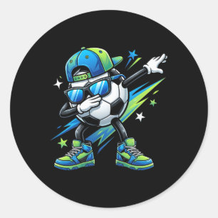 Soccer Dabbing Sports Cool Boys Girls Game Day Spo Classic Round Sticker