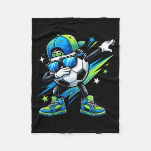 Soccer Dabbing Sports Cool Boys Girls Game Day Spo Fleece Blanket