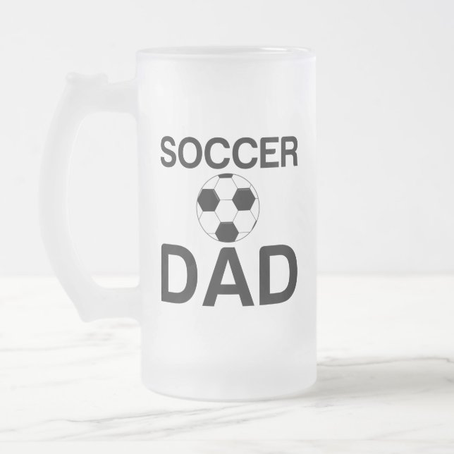 SOCCER DAD FROSTED GLASS BEER MUG (Left)