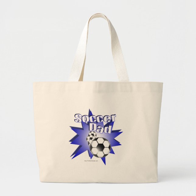 Soccer DAD Large Tote Bag (Front)
