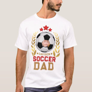Soccer Dad Laurel Star Custom Photo Name T-Shirt