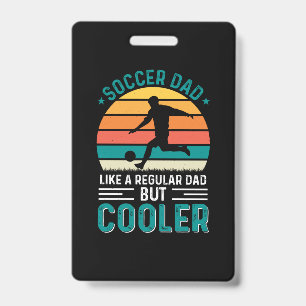 Soccer Dad Retro Sunset ID Badge