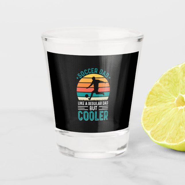 Soccer Dad Retro Sunset Shot Glass (Front)