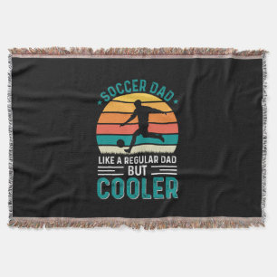 Soccer Dad Retro Sunset Throw Blanket