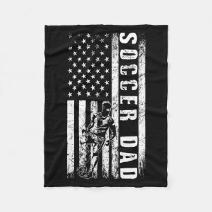 Soccer Dad Usa Flag Soccer Team Fan Daddy Fathers  Fleece Blanket