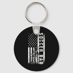 Soccer Dad Usa Flag Soccer Team Fan Daddy Fathers Key Ring