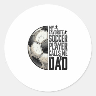 Soccer Dad Vintage Engraving Quote Vector Design_1 Classic Round Sticker