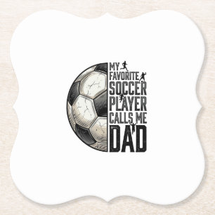 Soccer Dad Vintage Engraving Quote Vector Design_1 Paper Coaster