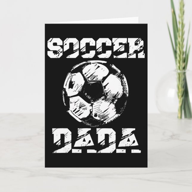 Soccer Dada Distressed Ll Funny Soccer Player Dad  Card (Front)