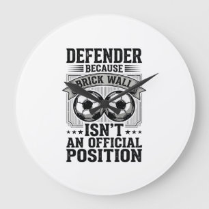 Soccer Defender Brick Wall Vintage Shirt Design_1 Large Clock