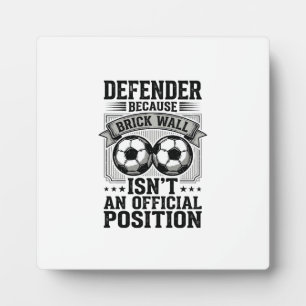 Soccer Defender Brick Wall Vintage Shirt Design_1 Plaque