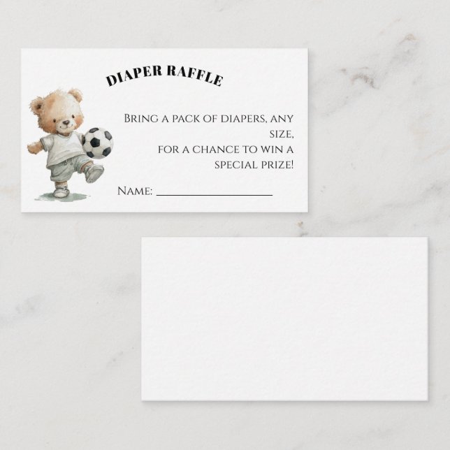 Soccer Diaper Raffle Card | A Little All-Star (Front/Back)