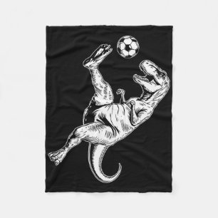 Soccer Dinosaur Kids Boys Men Soccer Fleece Blanket