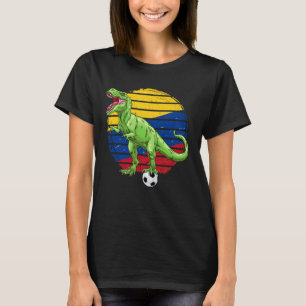 Soccer Dinosaur Trex Colombia Flag Boys Girls Todd T-Shirt