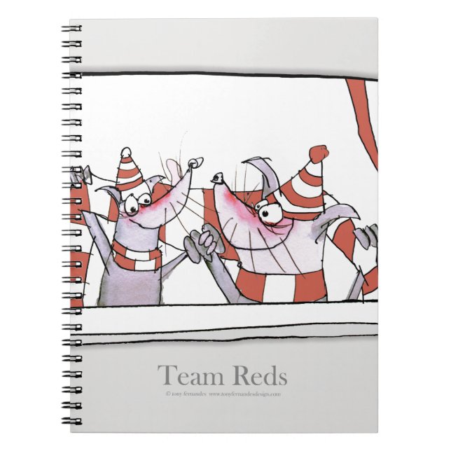 soccer dog team reds spiral notebook (Front)