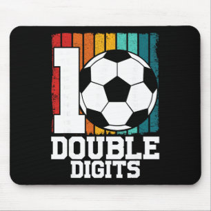 Soccer Double Digits 10 Year Old - 10th Birthday  Mouse Pad