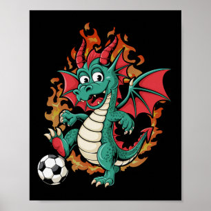 Soccer Dragon Poster