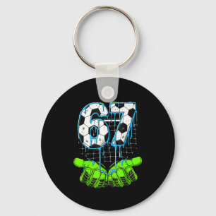 Soccer Drip 67 Six Seven Funny Gen Alpha Meme 6 7  Key Ring
