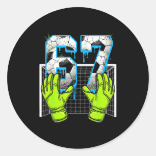 Soccer Drip 67 Six Seven Funny Gen Alpha Meme Desi Classic Round Sticker