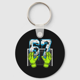 Soccer Drip 67 Six Seven Funny Gen Alpha Meme Desi Key Ring