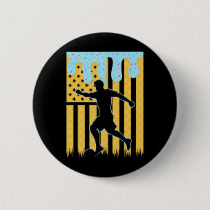 Soccer Drip Boys Dripping Ice Cream American Flag  6 Cm Round Badge
