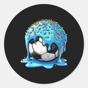 Soccer Drip Boys Girls Ice Cream Drip With Sprinkl Classic Round Sticker