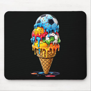Soccer Drip Boys Girls Ice Cream Drip With Sprinkl Mouse Pad