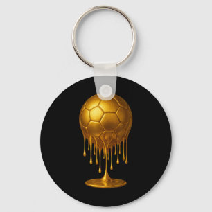 Soccer Drip Drippy Gold Spirit Wear Game Day Boys Key Ring