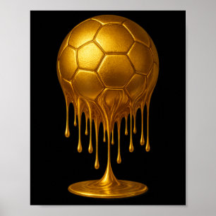 Soccer Drip Drippy Gold Spirit Wear Game Day Boys  Poster