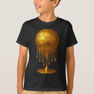 Soccer Drip Drippy Gold Spirit Wear Game Day Boys T-Shirt